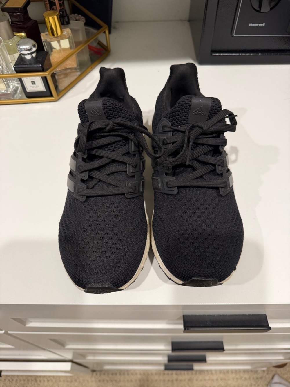 adidas Black Knit Lace-Up Sneakers